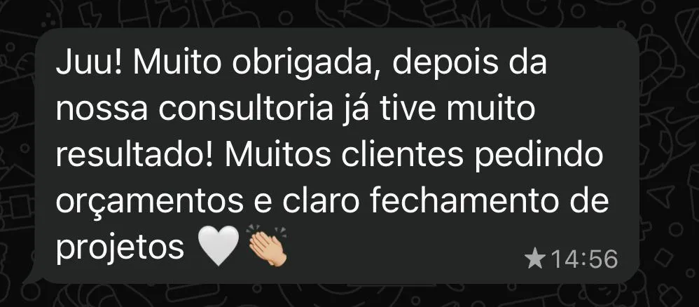 Depoimento de cliente arquiteta